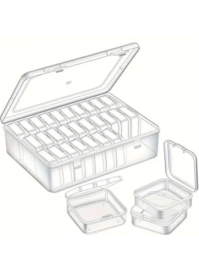 30 Grids Plastic Storage Box Set Transparent Stackable Organizer For Jewelry Crafts Hardware - Image 3